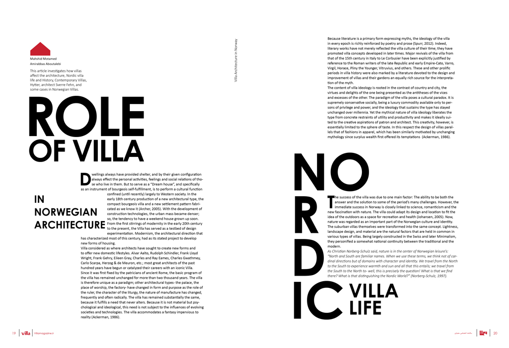 Contact us Role of villa in Norwegian architecture
