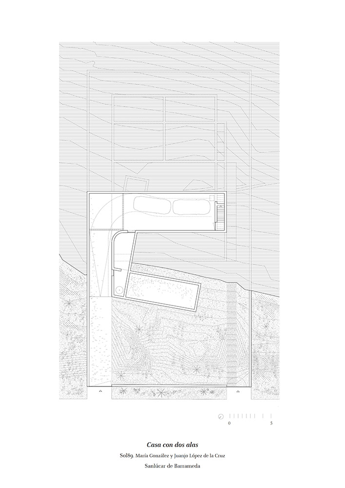 A villa with two wings