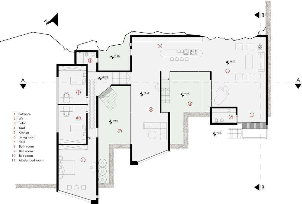 The villa on top of the valley